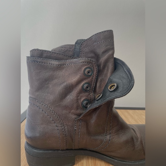 Vera Wang Ozita Leather Layered Brown Moto Boots Women’s Size 6.5 - Picture 10 of 15